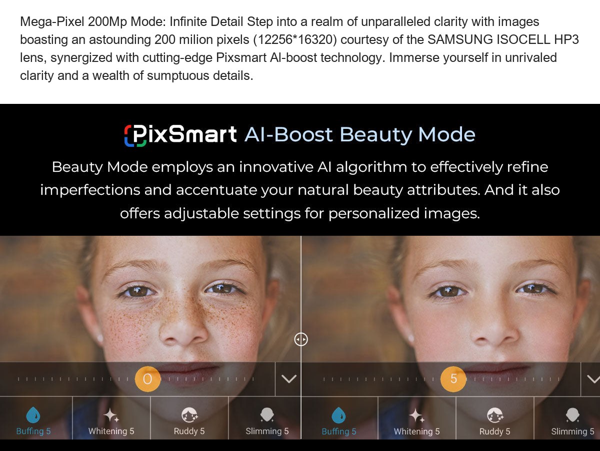 Mega-Pixel 200Mp Mode: Infinite Detail Step into a realm of unparalleled clarity with images boasting an astounding 200 milion pix - view 107
