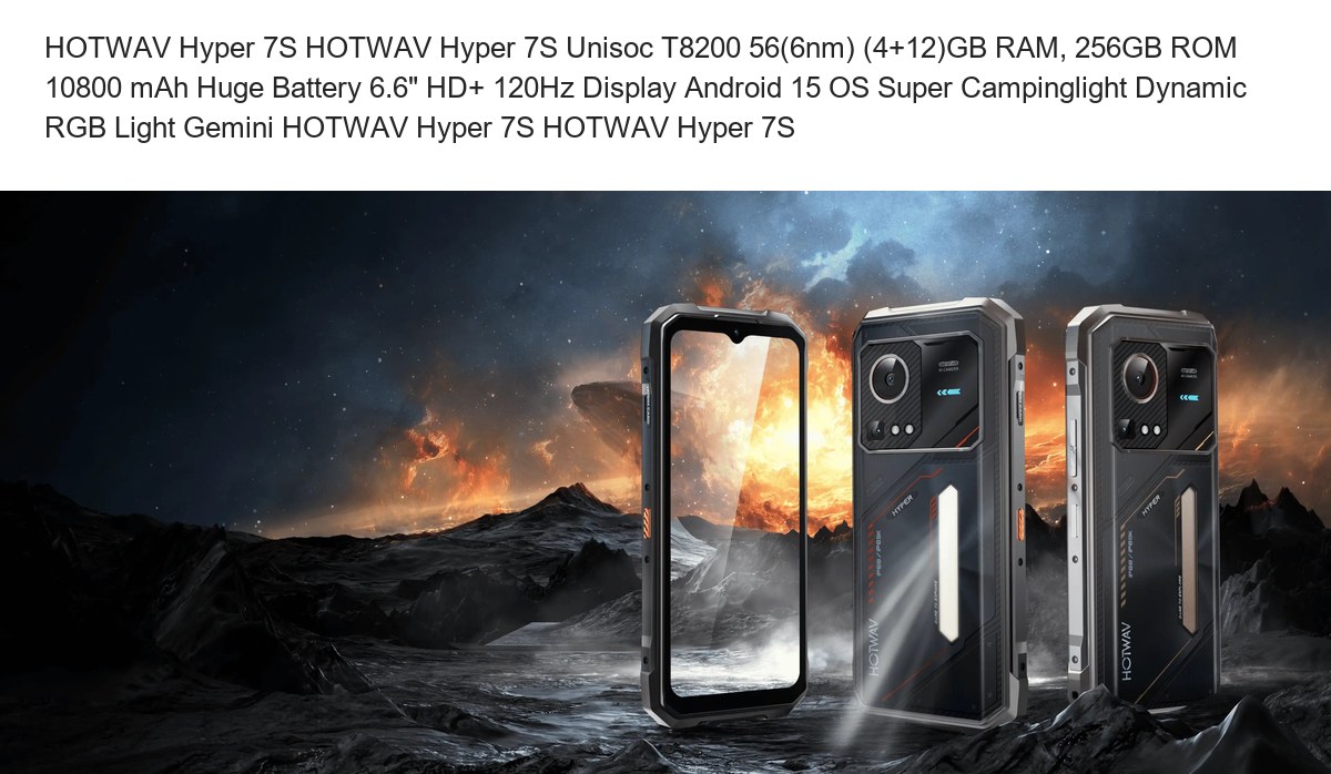 HOTWAV Hyper 7S HOTWAV Hyper 7S Unisoc T8200 56(6nm) (4+12)GB RAM, 256GB ROM 10800 mAh Huge Battery 6.6" HD+ 120Hz Display Android - view 11