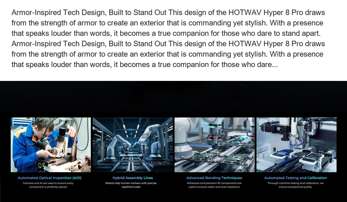 Armor-Inspired Tech Design, Built to Stand Out This design of the HOTWAV Hyper 8 Pro draws from the strength of armor to create an - view 27