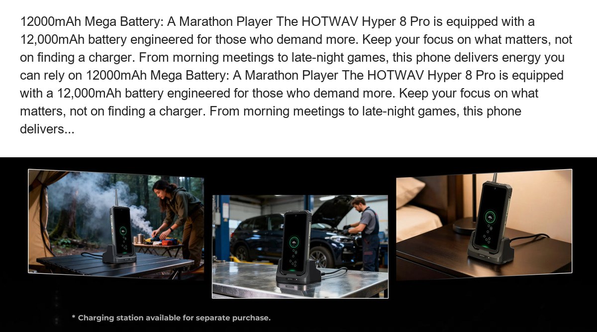 12000mAh Mega Battery: A Marathon Player The HOTWAV Hyper 8 Pro is equipped with a 12,000mAh battery engineered for those who dema - view 47