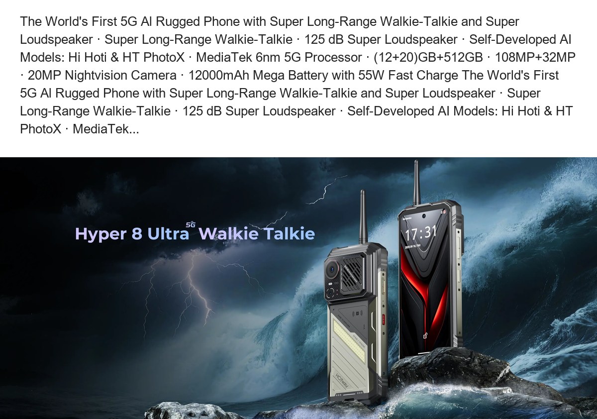 The World's First 5G Al Rugged Phone with Super Long-Range Walkie-Talkie and Super Loudspeaker · Super Long-Range Walkie-Talkie · - view 11