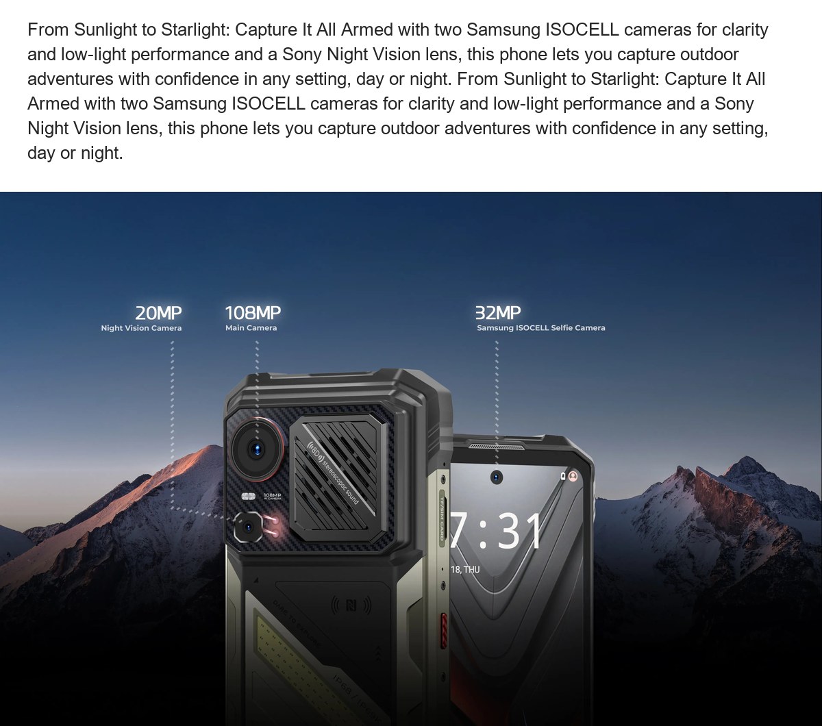 From Sunlight to Starlight: Capture It All Armed with two Samsung ISOCELL cameras for clarity and low-light performance and a Sony - view 59
