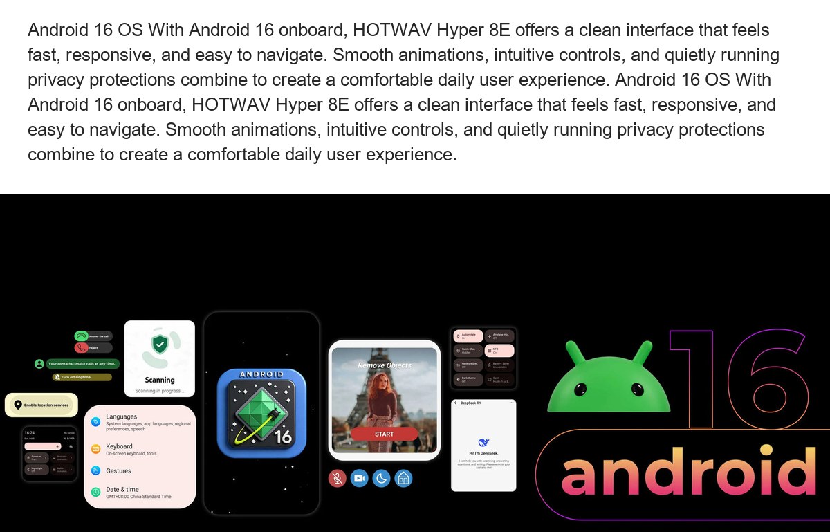 Octa-core Smart Performance That Adapts to You Driven by the UNISOC T7250 processor, HOTWAV Hyper 8E delivers reliable everyday pe - view 45