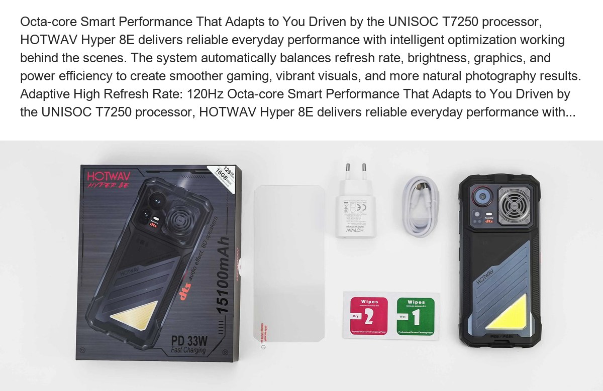 Octa-core Smart Performance That Adapts to You Driven by the UNISOC T7250 processor, HOTWAV Hyper 8E delivers reliable everyday pe - view 54