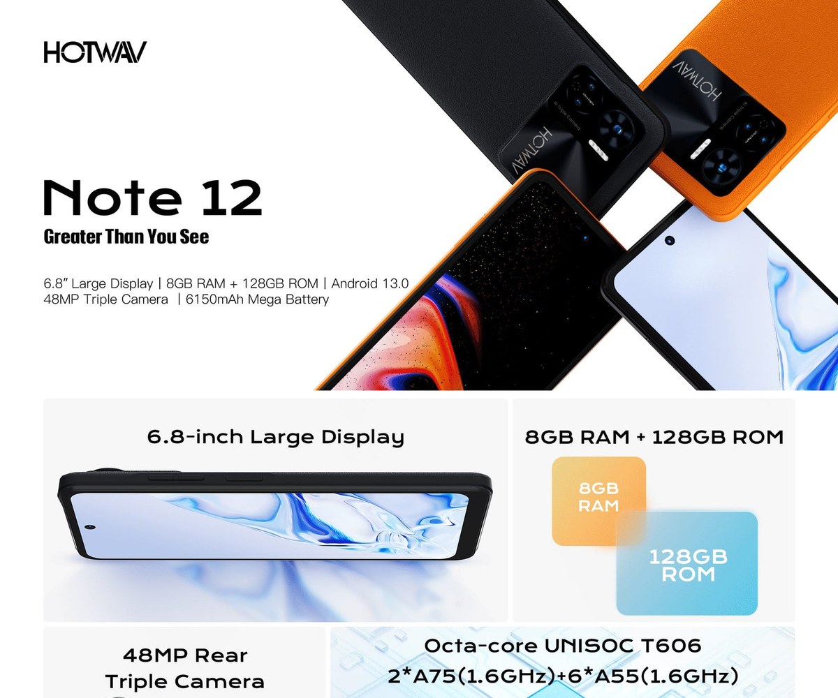 HOTWAV Note 12 smartphones feature illustration 1