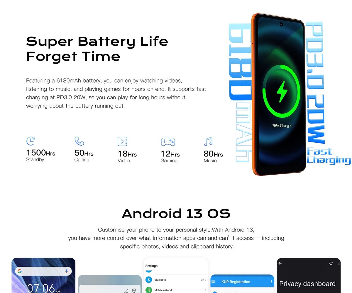 HOTWAV Note 12 smartphones feature illustration 10