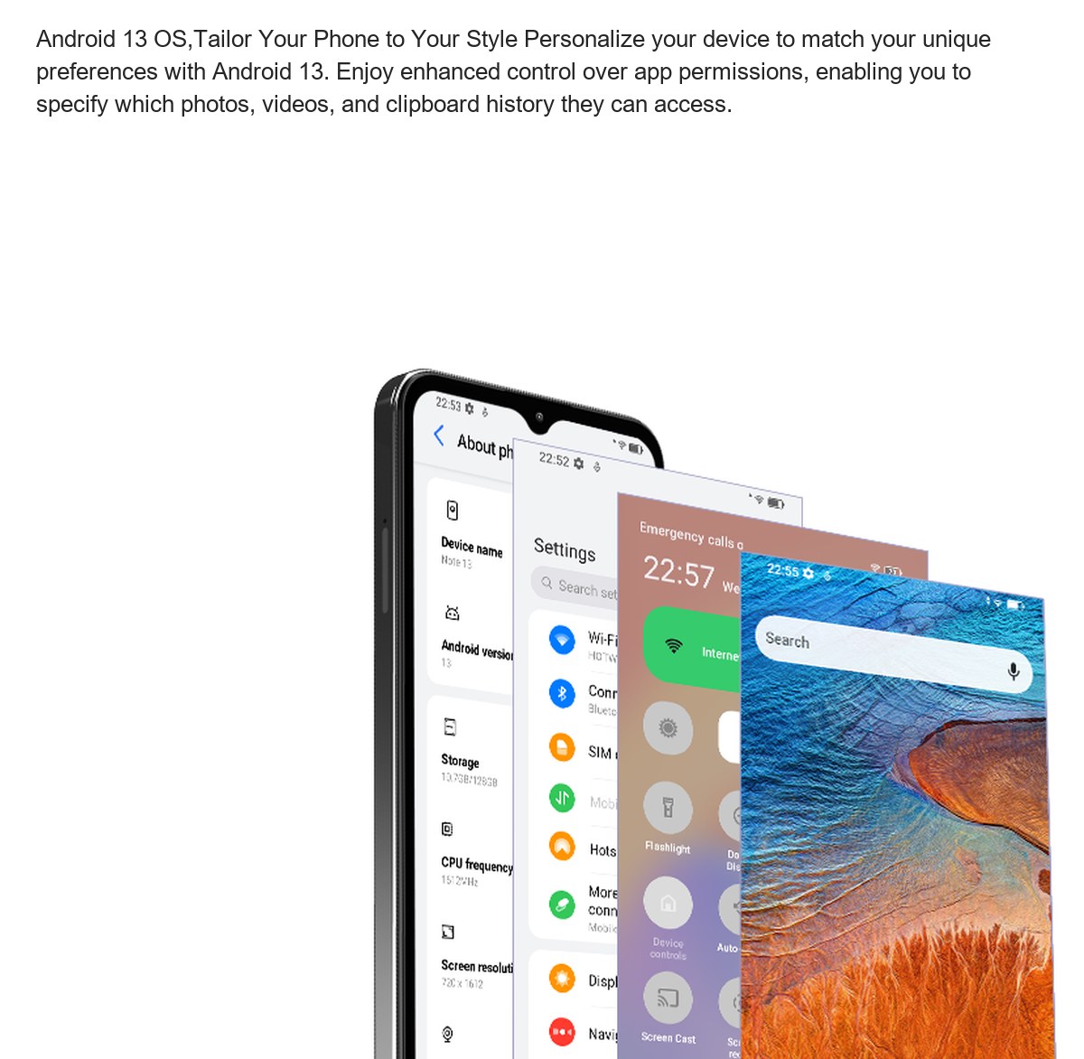 HOTWAV Note 13 smartphones feature illustration 49