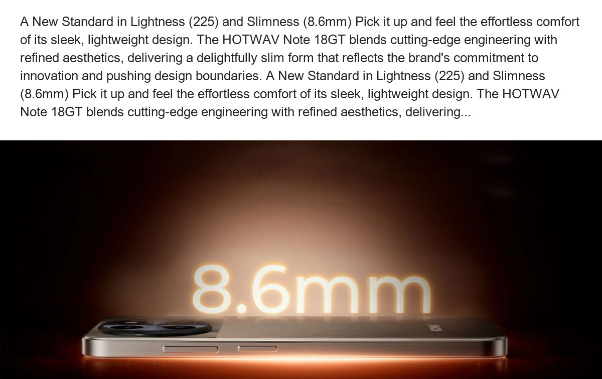 HOTWAV Note 18 GT smartphones feature illustration 4