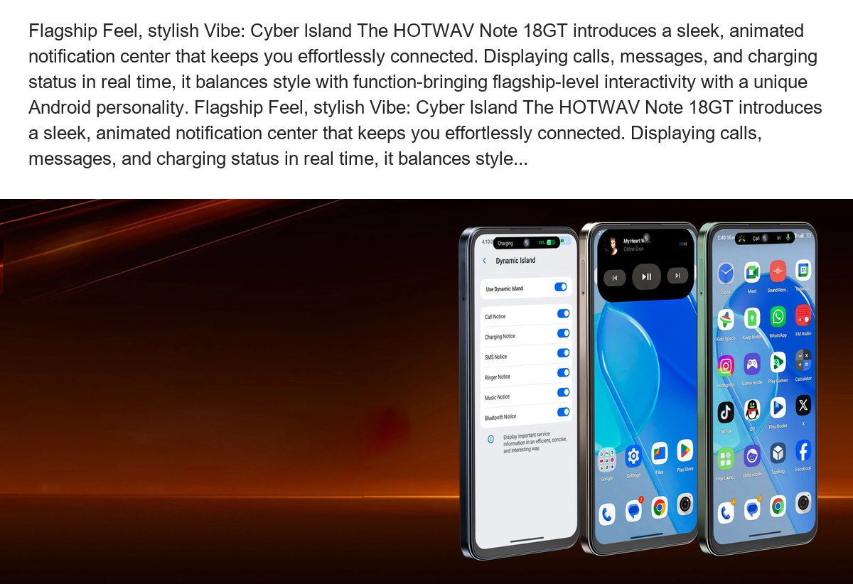 HOTWAV Note 18GT 7.2" Incell HD+ Display /8GB RAM, 256GB ROM /Octa-cora Processor /6200mAH Large Battery/ 20W Fast Charge/48MP+8MP - view 8