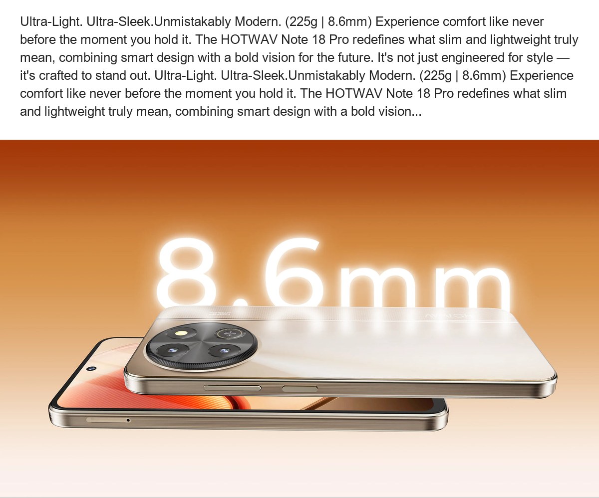 HOTWAV Note 18 Pro smartphones feature illustration 4