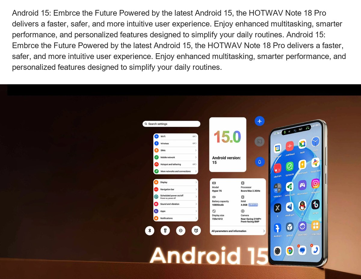 HOTWAV Note 18 Pro smartphones feature illustration 22
