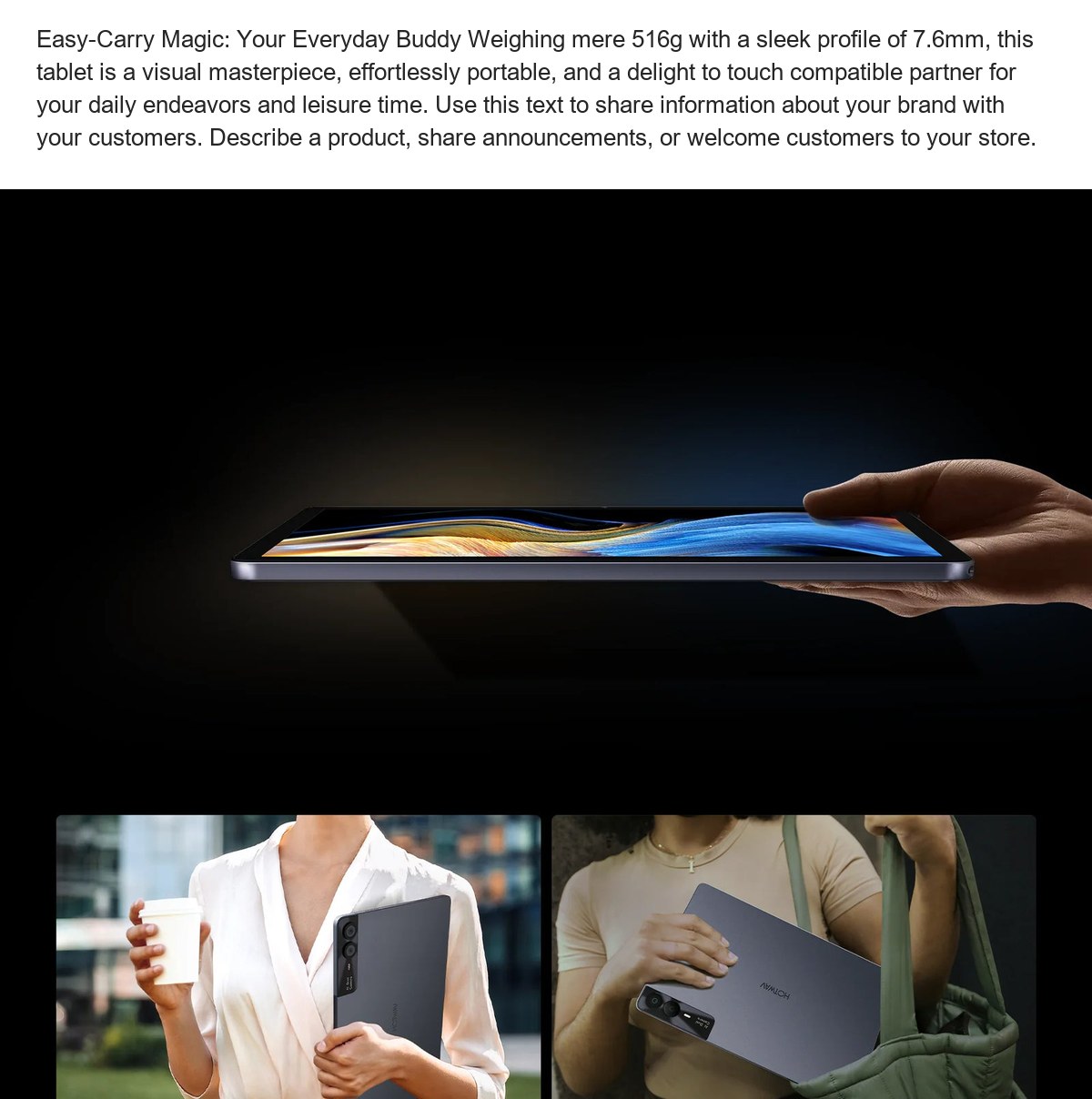 Easy-Carry Magic: Your Everyday Buddy Weighing mere 516g with a sleek profile of 7.6mm, this tablet is a visual masterpiece, effor - view 26