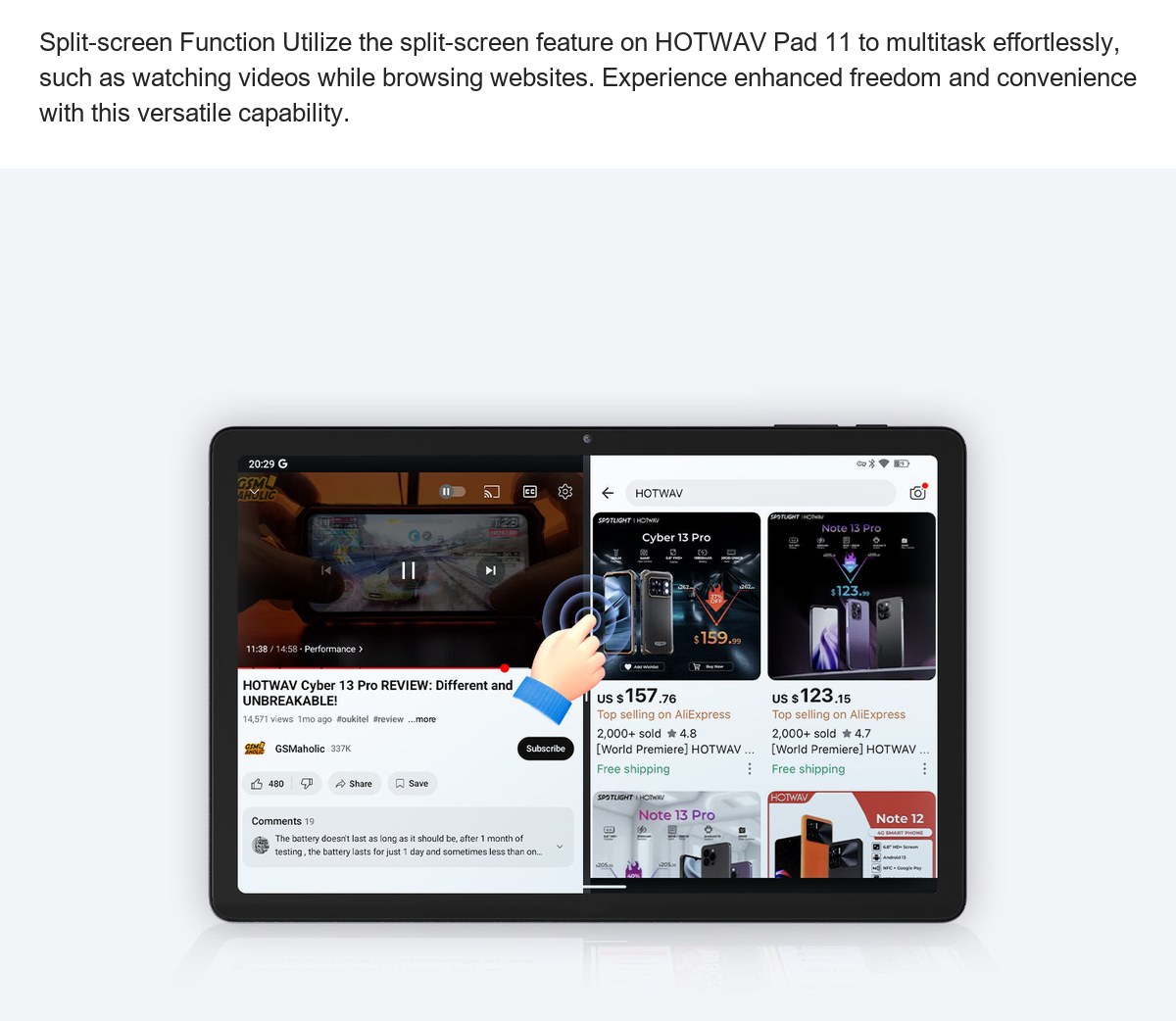 HOTWAV Pad 11 smart tablets feature illustration 55