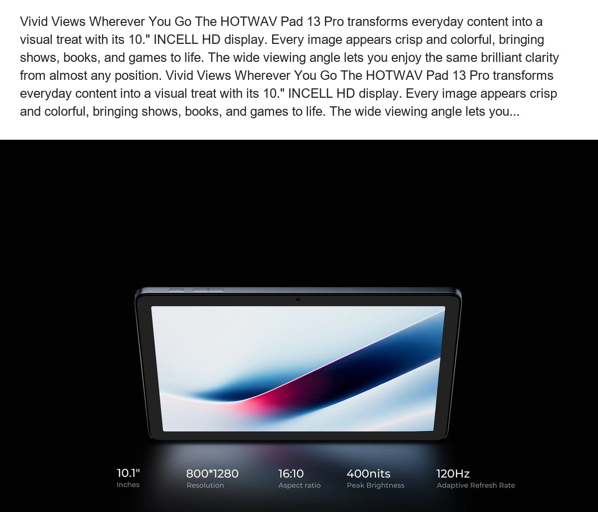 HOTWAV Pad 13 Pro smart tablets feature illustration 4