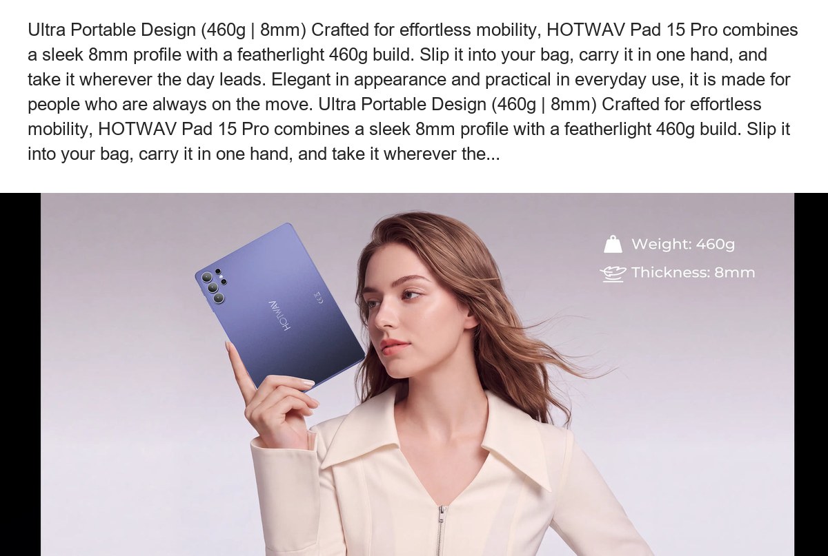 HOTWAV Pad 15 Pro smart tablets feature illustration 7
