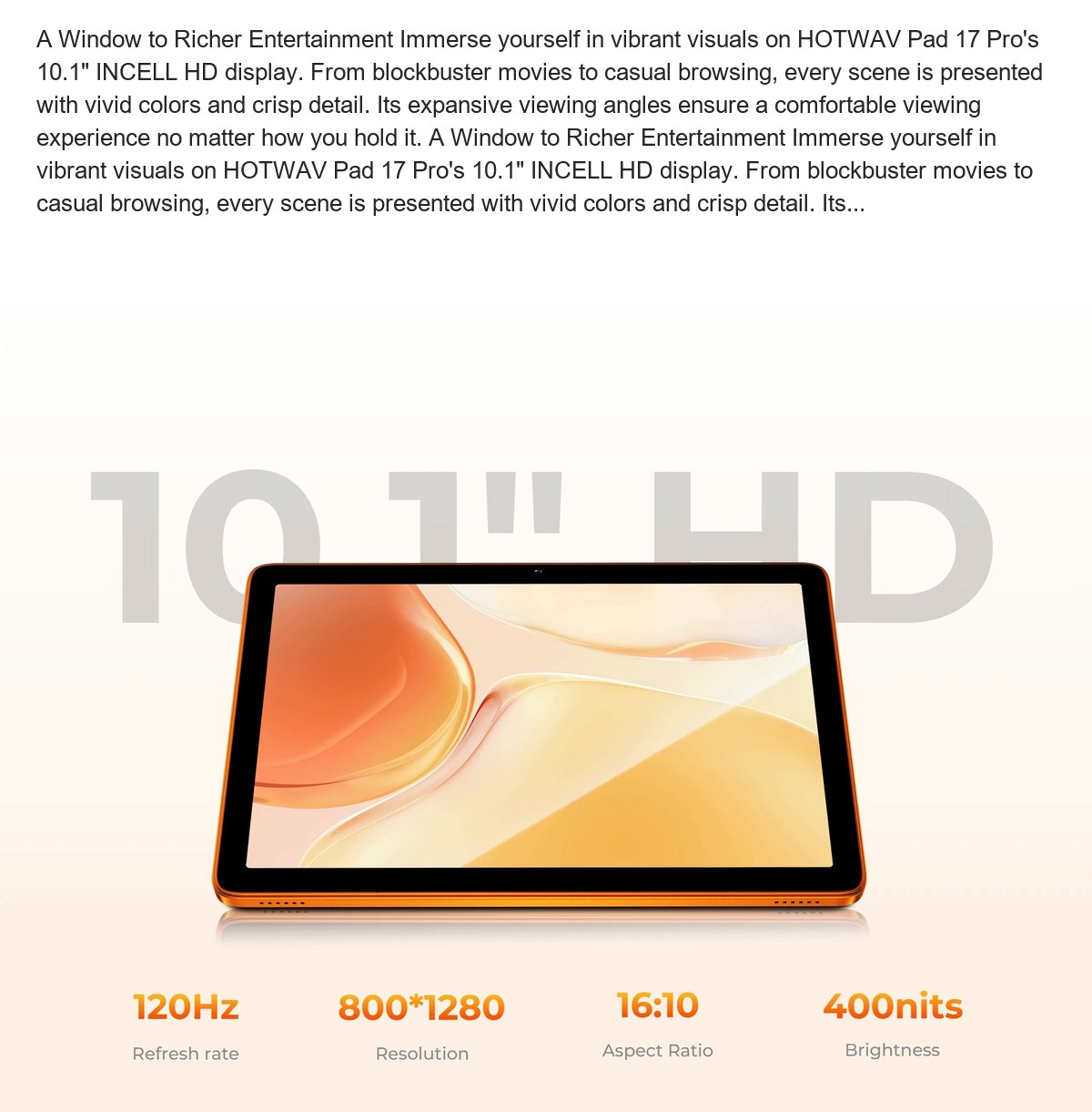 Travel Light, Go Further Designed with mobility in mind, HOTWAV Pad 17 Pro combines a remarkably slim 8mm profile with a lightweig - view 9