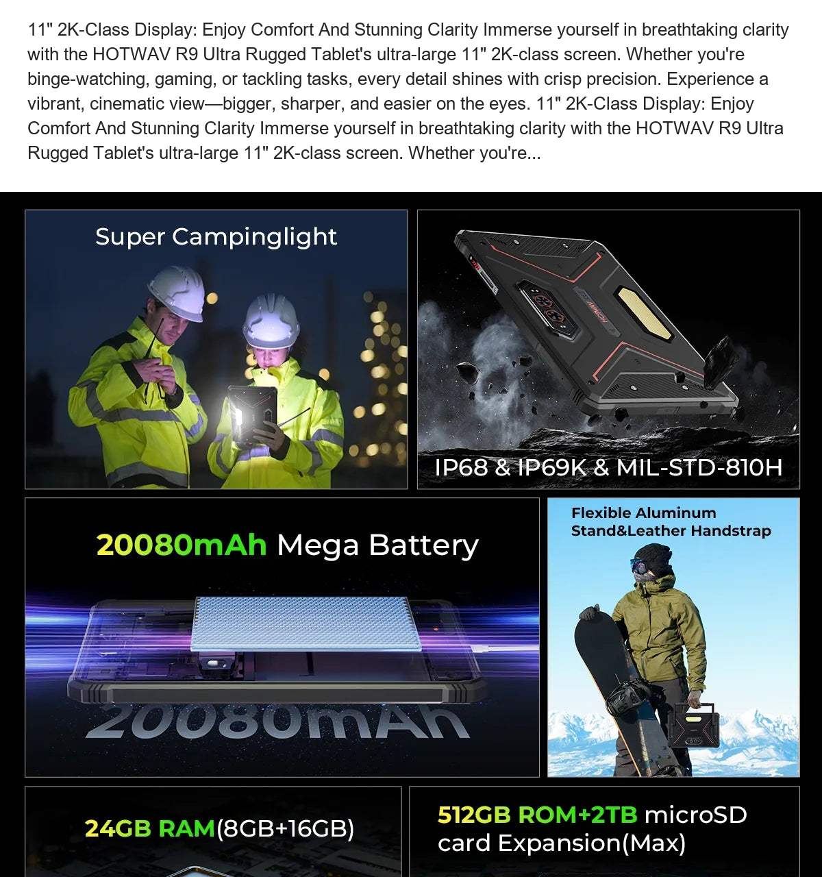 HOTWAV R9 Ultra 5G rugged tablets feature illustration 16