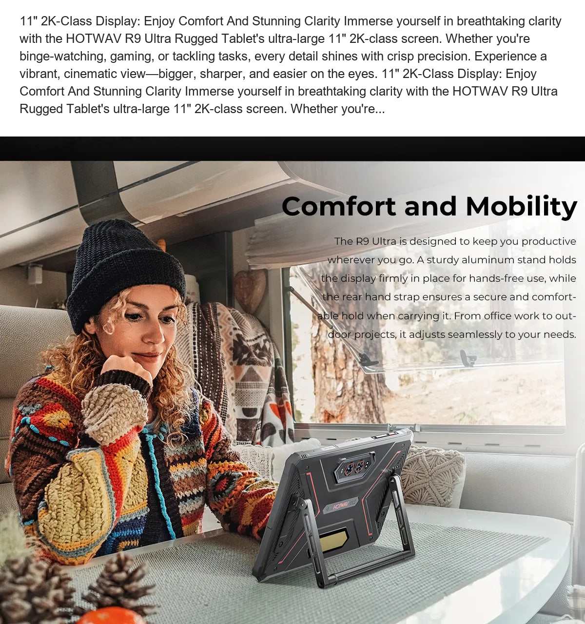 11" 2K-Class Display: Enjoy Comfort And Stunning Clarity Immerse yourself in breathtaking clarity with the HOTWAV R9 Ultra Rugged - view 51