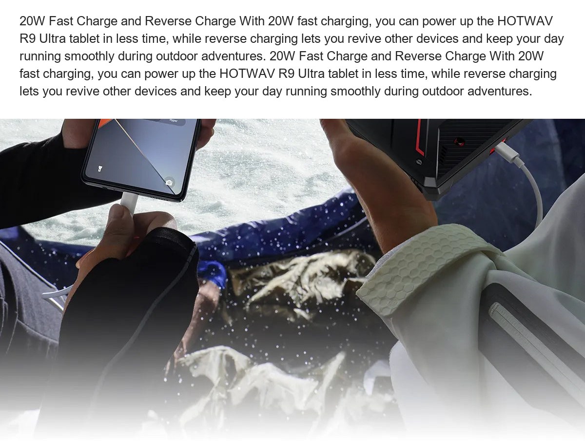Massive 20,080mAh Battery Keeps You Going for More Than 120 Days The HOTWAV R9 Ultra is built to be your reliable partner on any j - view 69