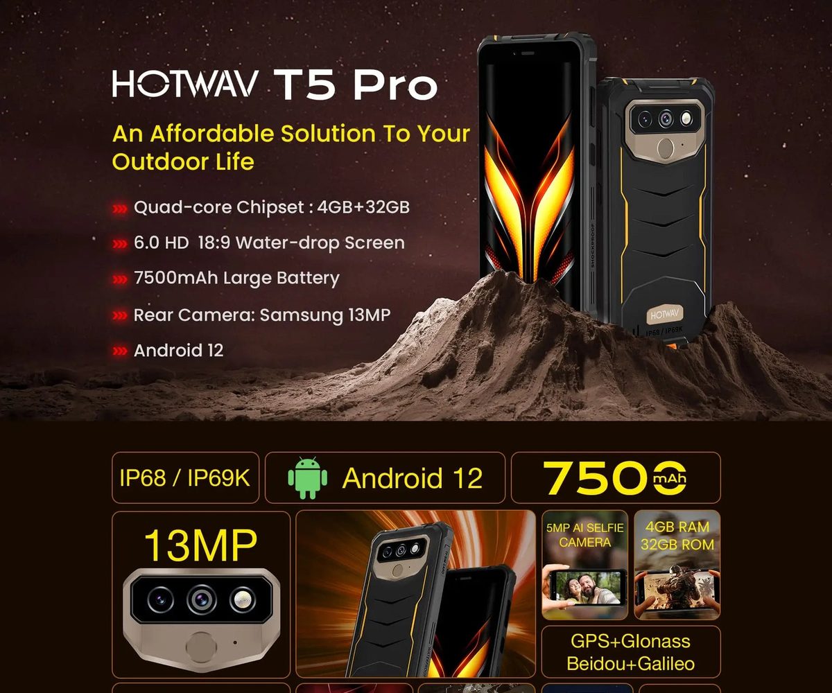 HOTWAV T5 Pro rugged phones feature illustration 1