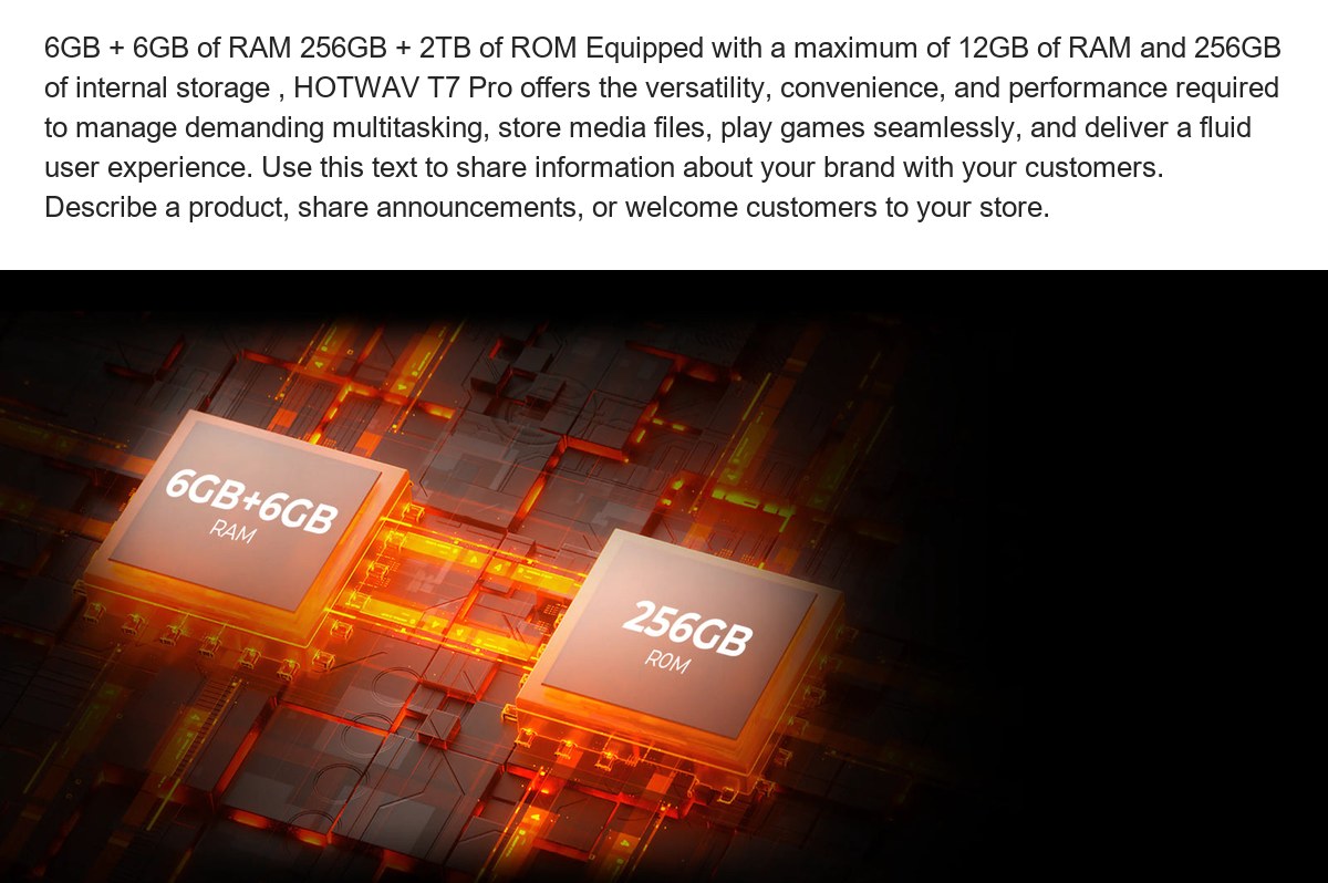 6GB + 6GB of RAM 256GB + 2TB of ROM Equipped with a maximum of 12GB of RAM and 256GB of internal storage , HOTWAV T7 Pro offers th - view 45