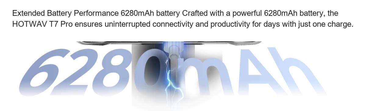 Extended Battery Performance 6280mAh battery Crafted with a powerful 6280mAh battery, the HOTWAV T7 Pro ensures uninterrupted conn - view 57