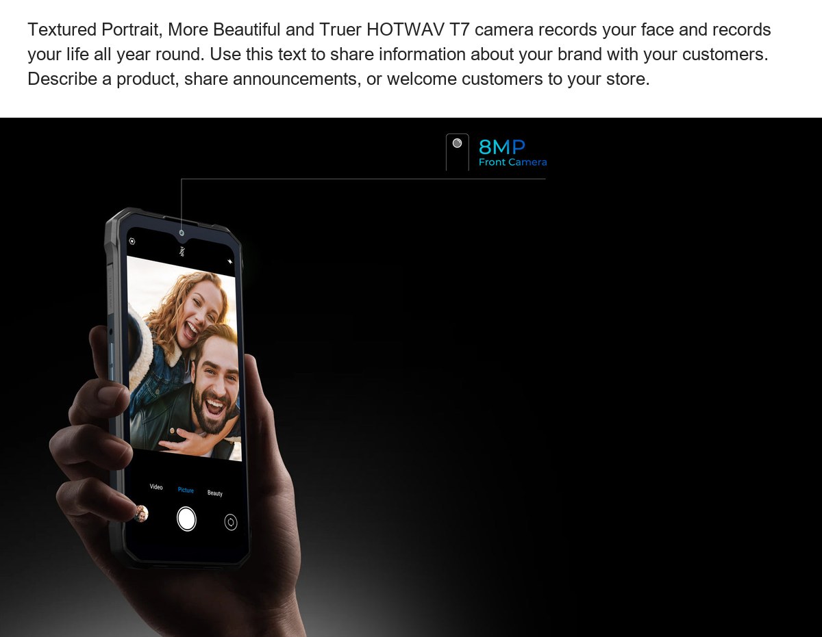 Textured Portrait, More Beautiful and Truer HOTWAV T7 camera records your face and records your life all year round. Use this text - view 47