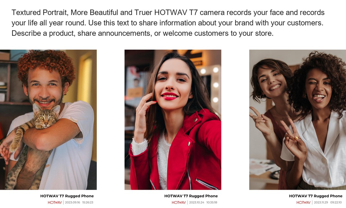 Textured Portrait, More Beautiful and Truer HOTWAV T7 camera records your face and records your life all year round. Use this text - view 48