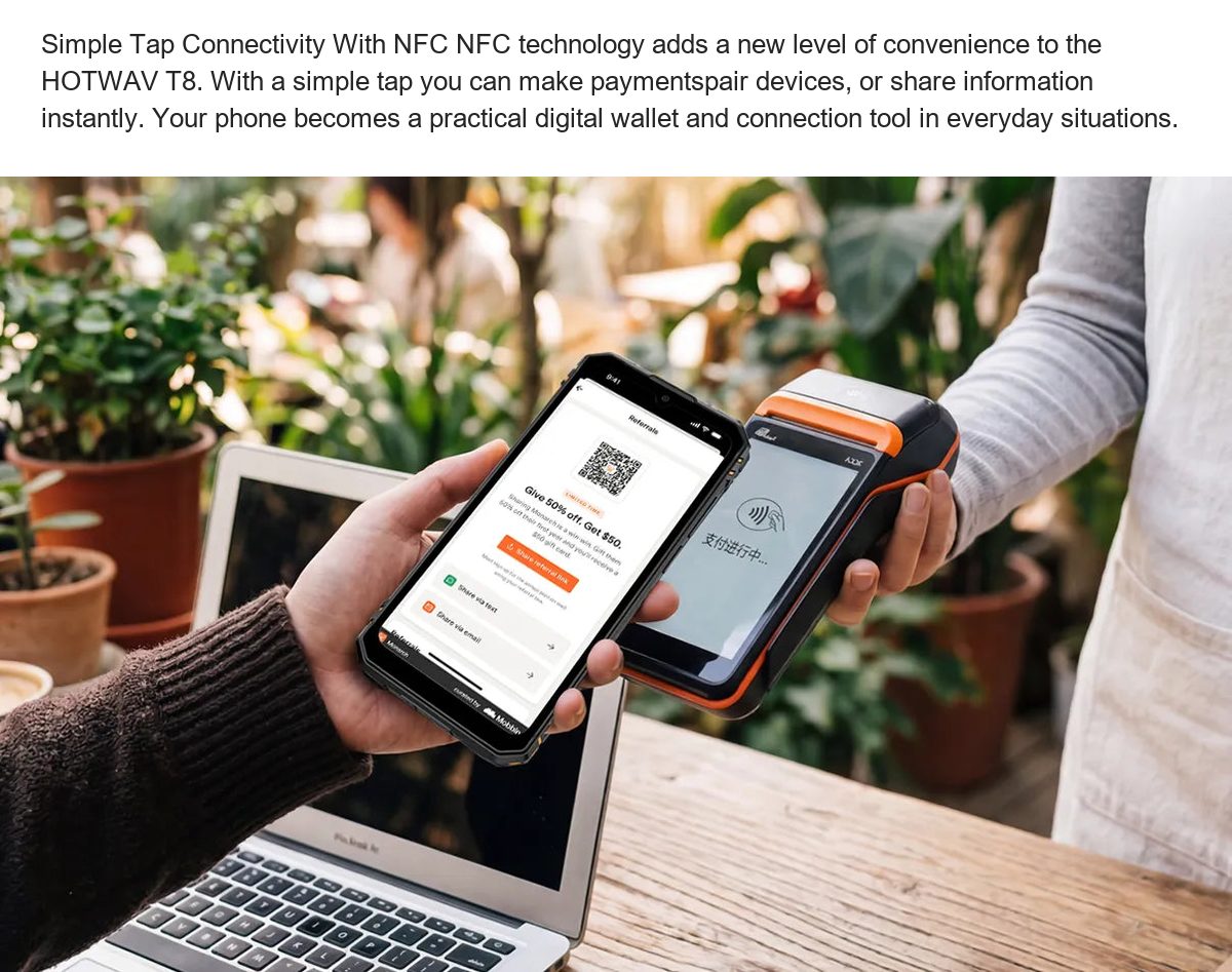 Simple Tap Connectivity With NFC NFC technology adds a new level of convenience to the HOTWAV T8. With a simple tap you can make p - view 41