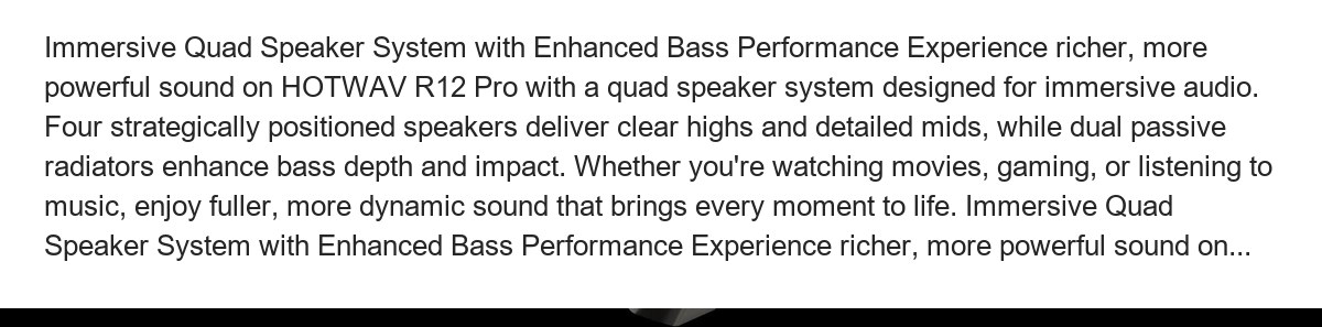 Immersive Quad Speaker System with Enhanced Bass Performance Experience richer, more powerful sound on HOTWAV R12 Pro with a quad - view 5