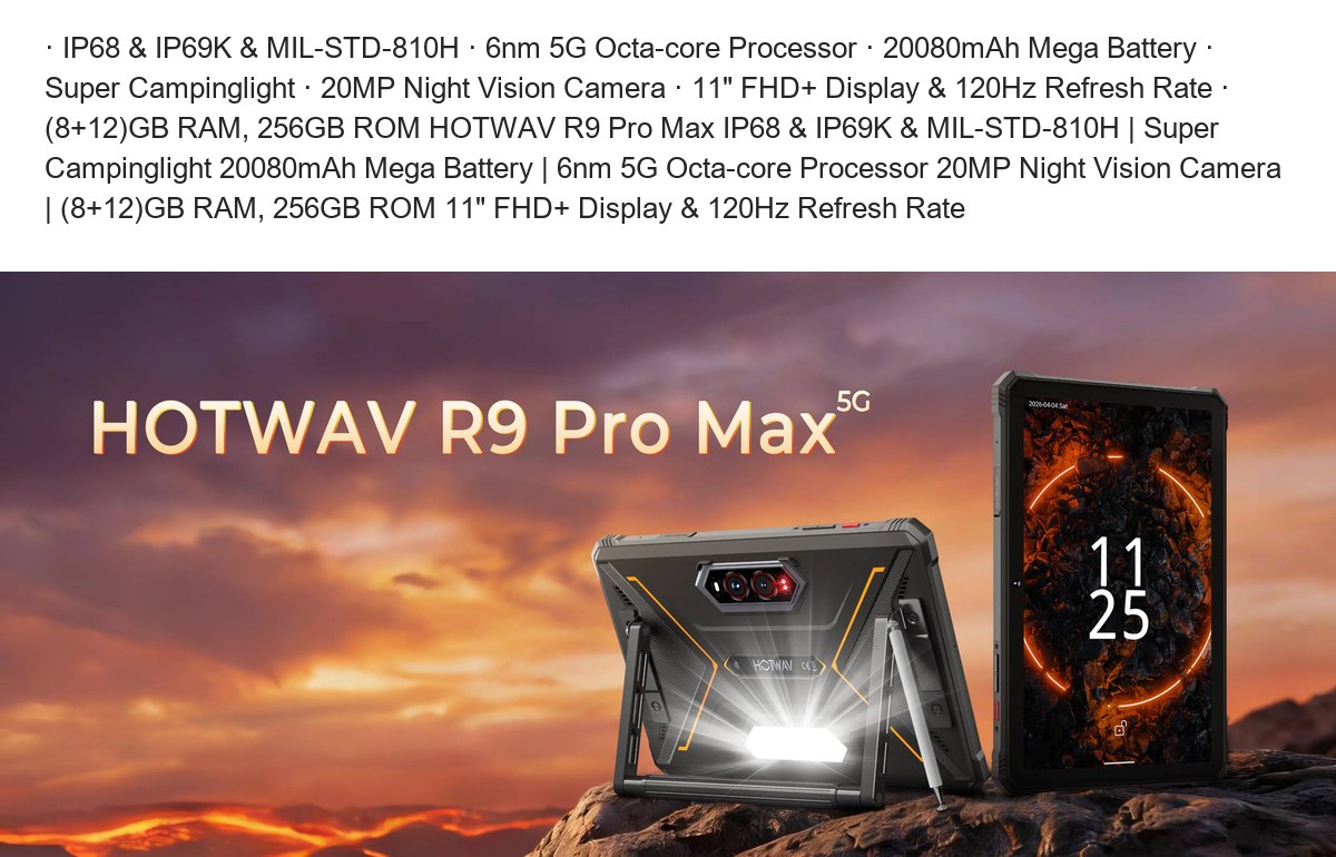 HOTWAV TAB R9 Pro Max rugged tablets feature illustration 1