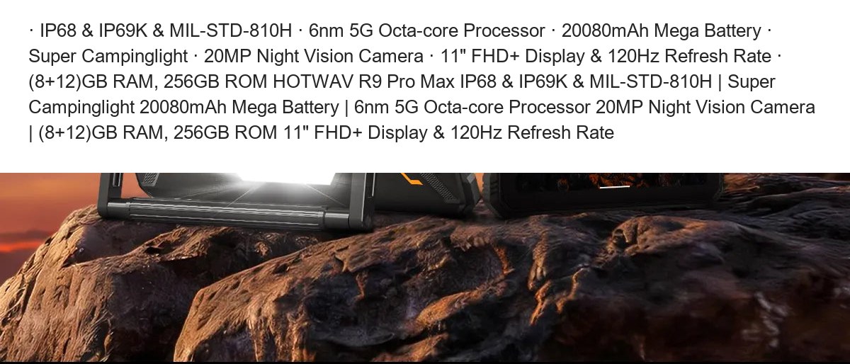 · IP68 & IP69K & MIL-STD-810H · 6nm 5G Octa-core Processor · 20080mAh Mega Battery · Super Campinglight · 20MP Night Vision Camera - view 3