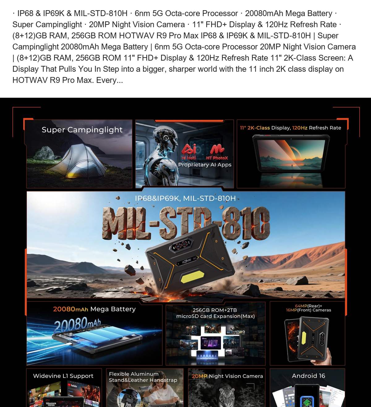 HOTWAV TAB R9 Pro Max rugged tablets feature illustration 4