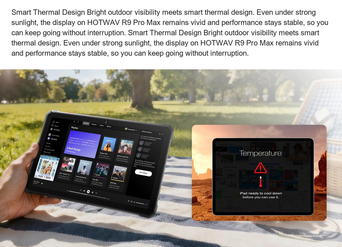 Smart Thermal Design Bright outdoor visibility meets smart thermal design. Even under strong sunlight, the display on HOTWAV R9 Pr - view 21