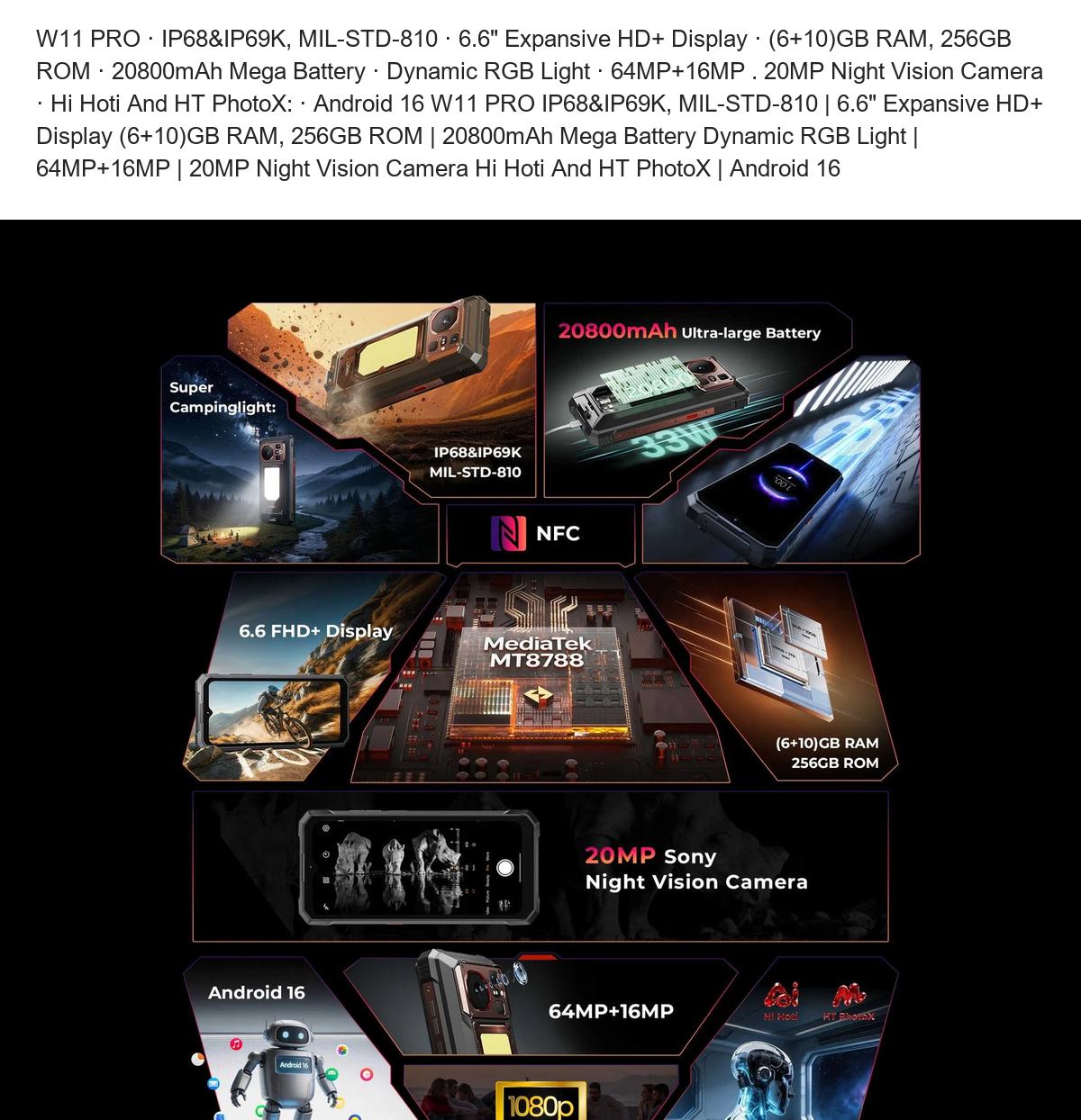 HOTWAV W11 Pro rugged phones feature illustration 4
