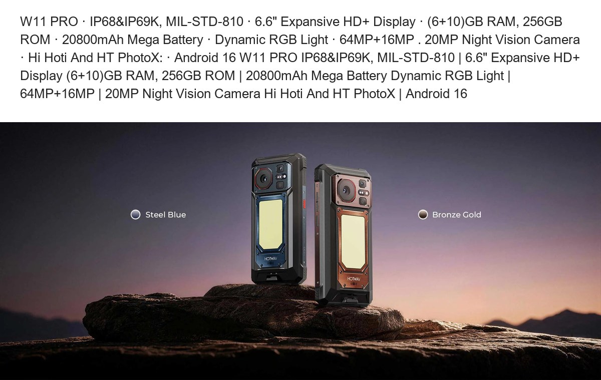 W11 PRO · IP68&IP69K, MIL-STD-810 · 6.6" Expansive HD+ Display · (6+10)GB RAM, 256GB ROM · 20800mAh Mega Battery · Dynamic RGB Lig - view 8
