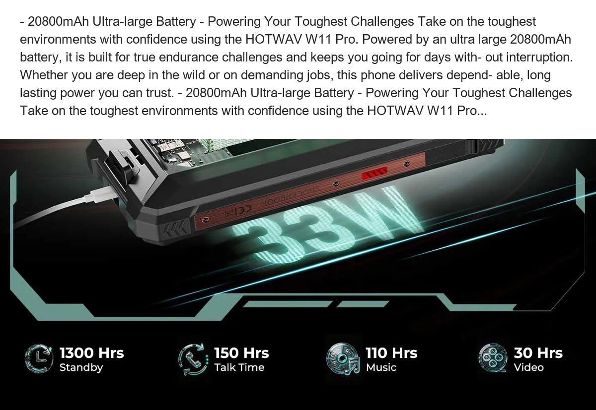 - 20800mAh Ultra-large Battery - Powering Your Toughest Challenges Take on the toughest environments with confidence using the HOT - view 15