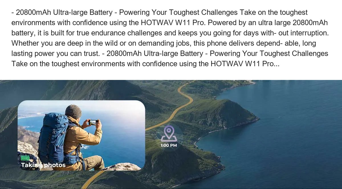 - 20800mAh Ultra-large Battery - Powering Your Toughest Challenges Take on the toughest environments with confidence using the HOT - view 21
