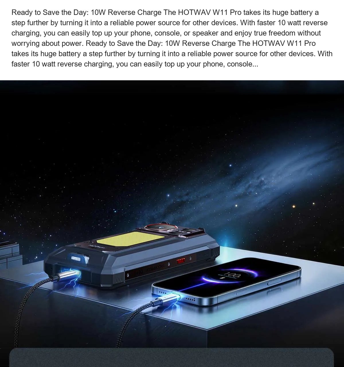 Ready to Save the Day: 10W Reverse Charge The HOTWAV W11 Pro takes its huge battery a step further by turning it into a reliable p - view 26
