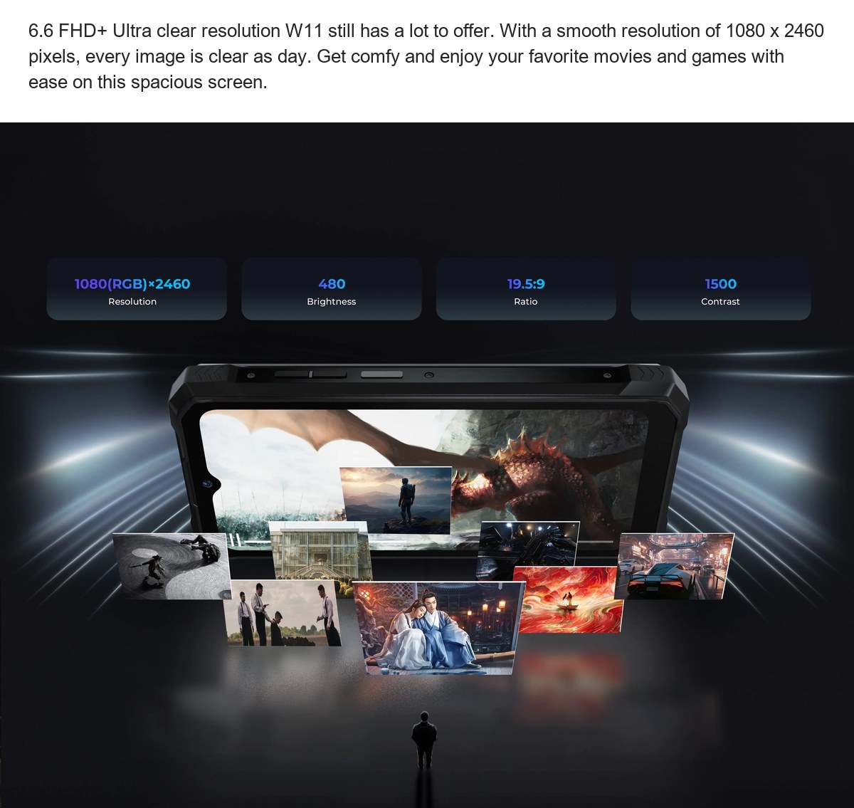 6.6 FHD+ Ultra clear resolution W11 still has a lot to offer. With a smooth resolution of 1080 x 2460 pixels, every image is clear - view 53