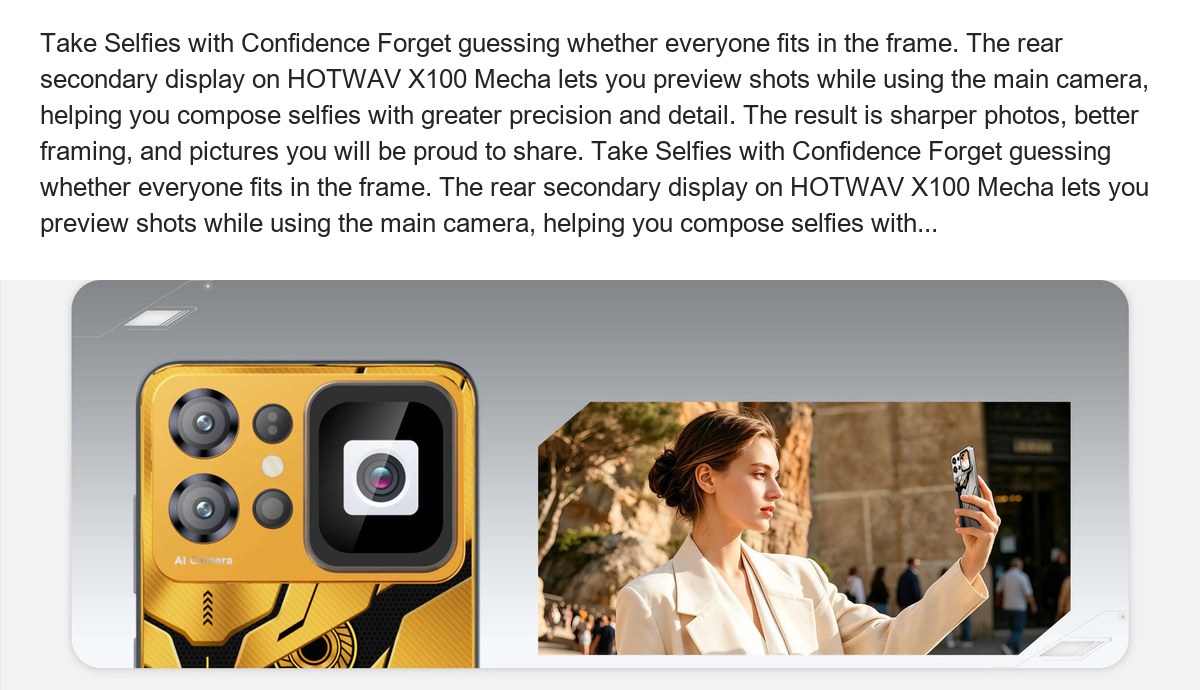 HOTWAV X100 MeCha smartphones feature illustration 10
