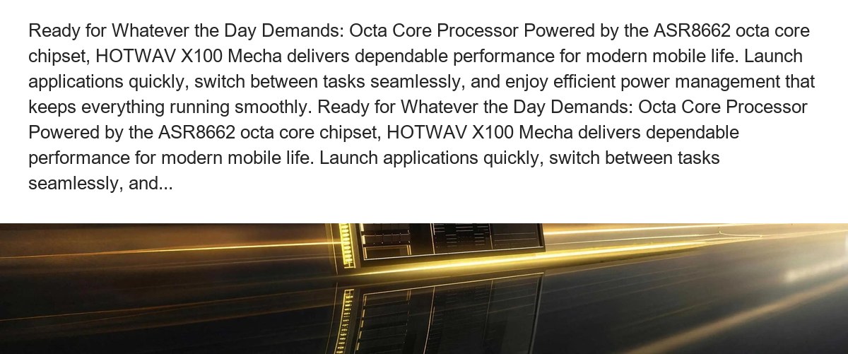 HOTWAV X100 MeCha smartphones feature illustration 34