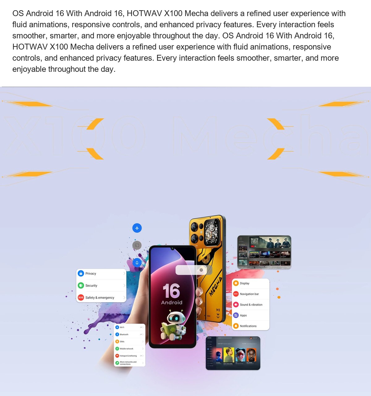 HOTWAV X100 MeCha smartphones feature illustration 58