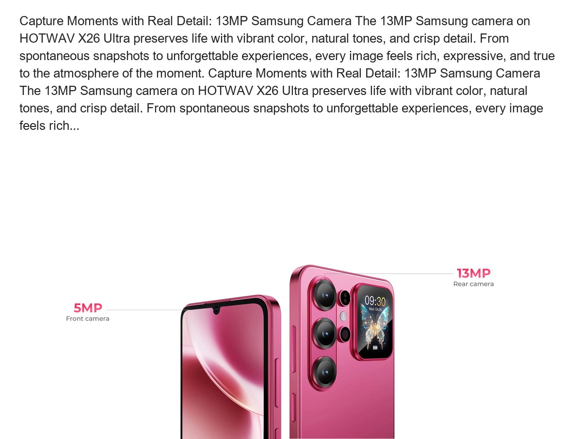 HOTWAV X26 Ultra smartphones feature illustration 34