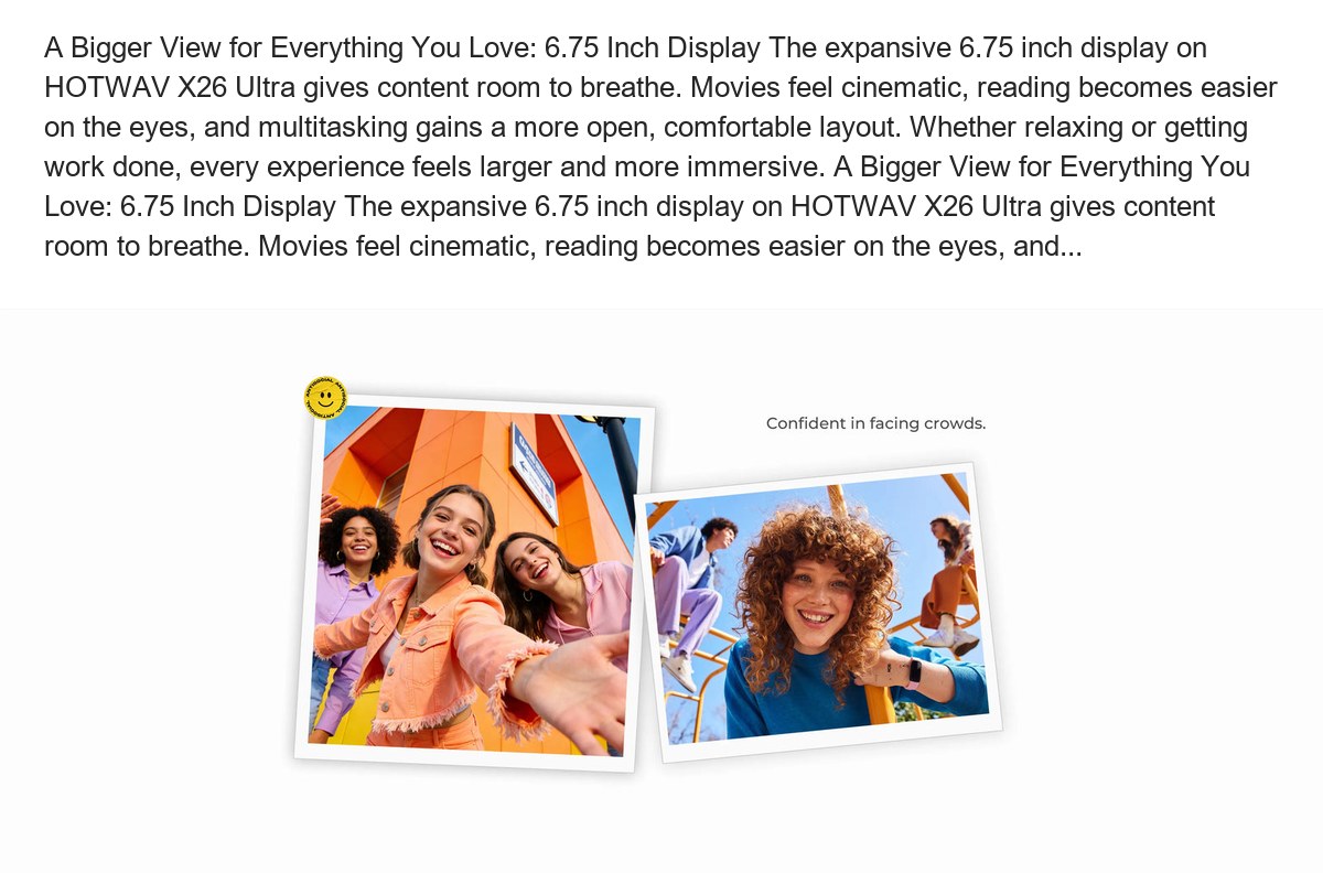 A Bigger View for Everything You Love: 6.75 Inch Display The expansive 6.75 inch display on HOTWAV X26 Ultra gives content room to - view 39