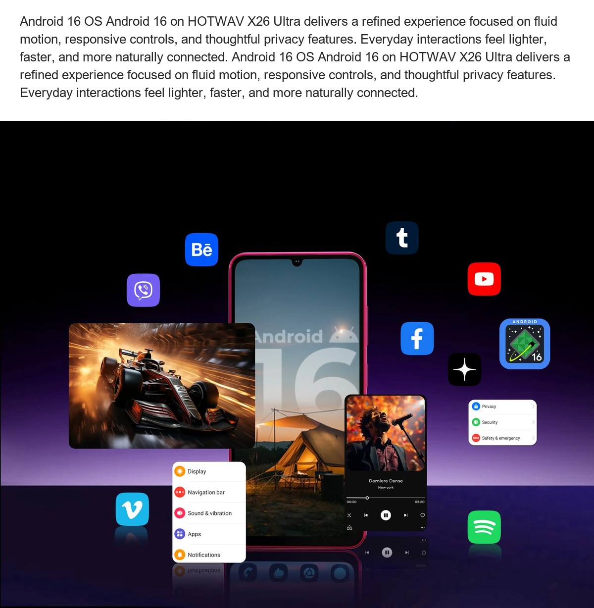Android 16 OS Android 16 on HOTWAV X26 Ultra delivers a refined experience focused on fluid motion, responsive controls, and thoug - view 45