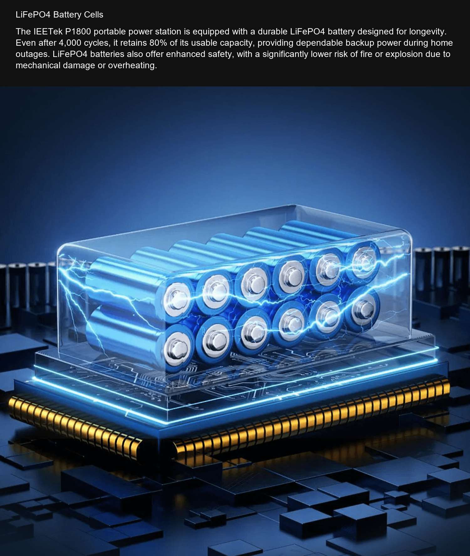 IEETek P1800 LiFePO4 Battery Cells