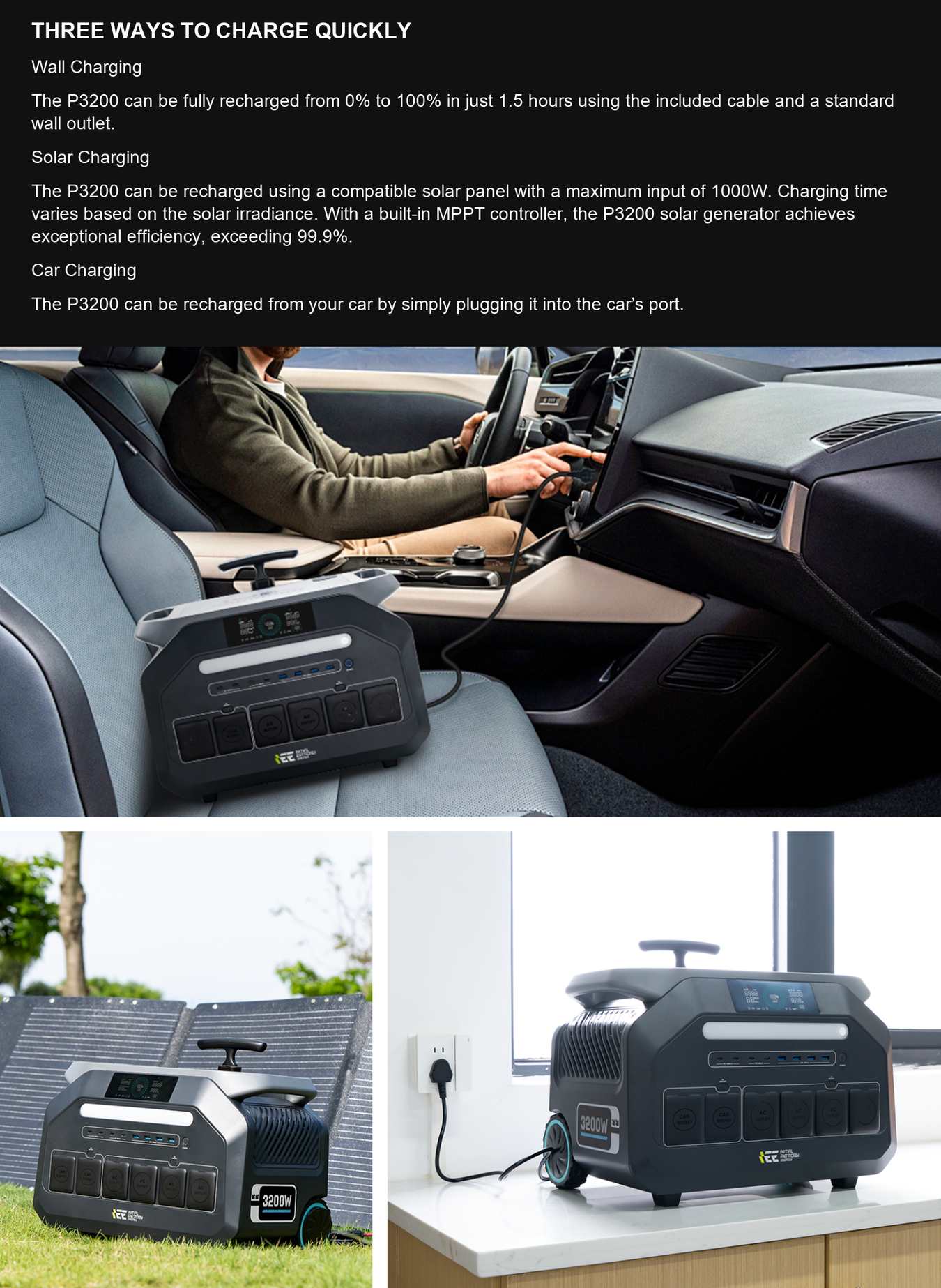 P3200 THREE WAYS TO CHARGE QUICKLY