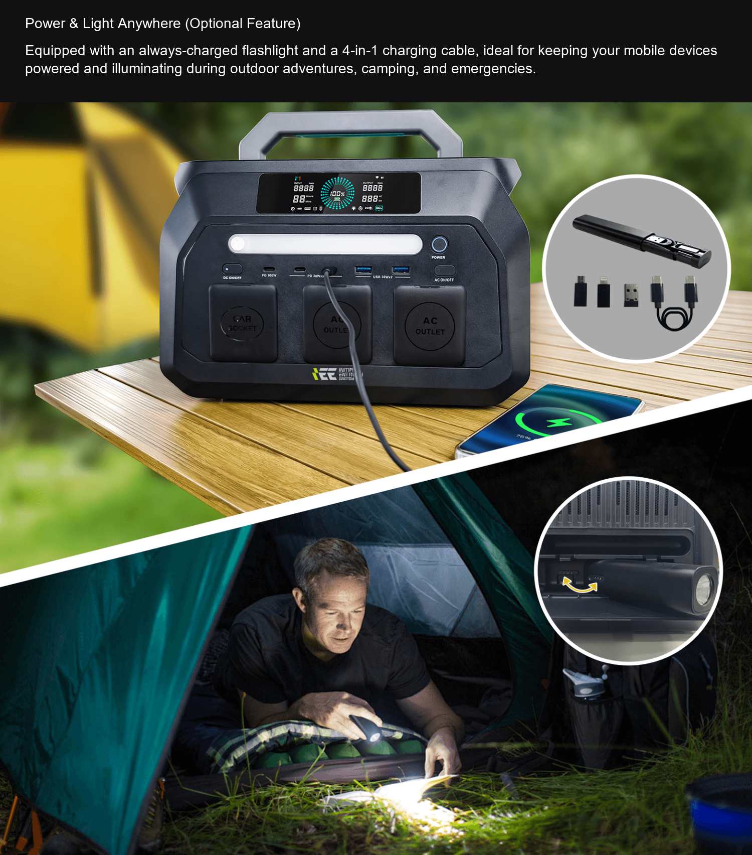 IEETek P800 Power & Light Anywhere (Optional Feature)