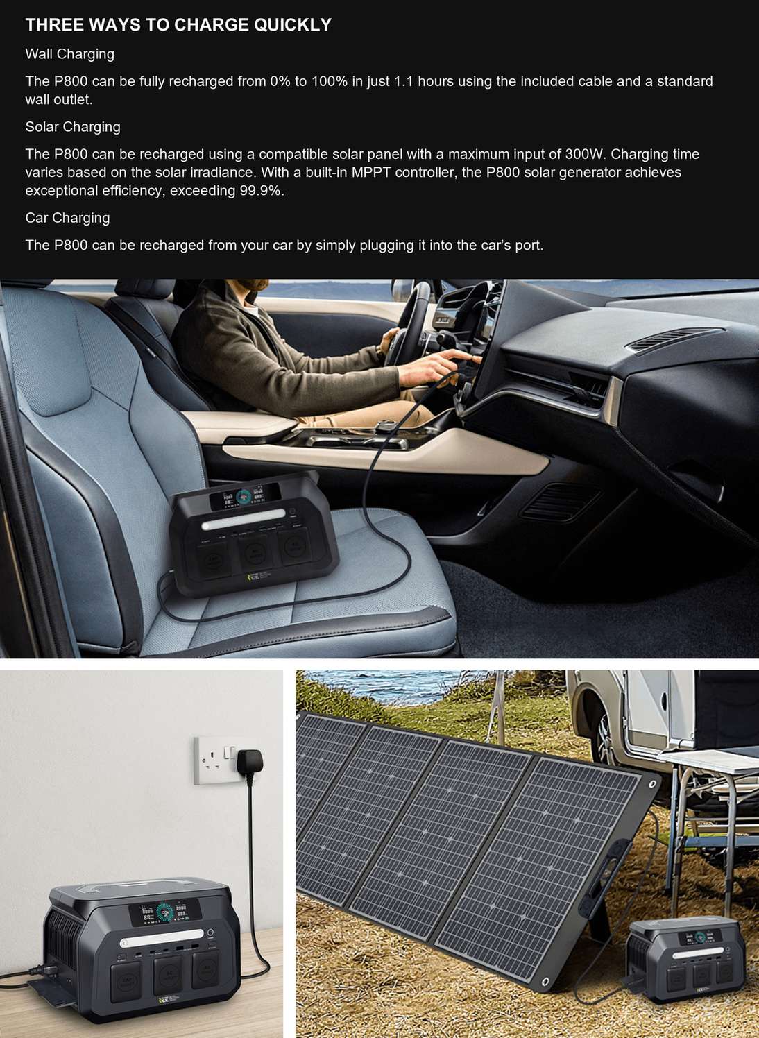 P800 THREE WAYS TO CHARGE QUICKLY